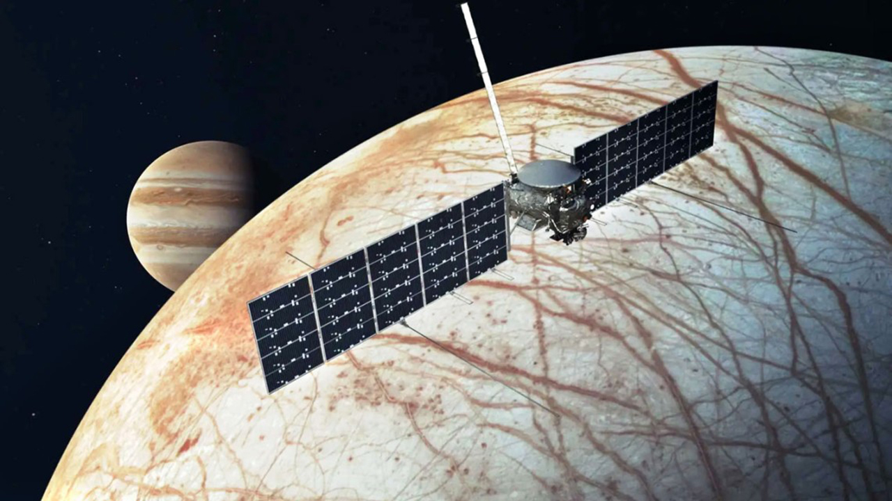 An artist's concept of NASA's Europa Clipper spacecraft.